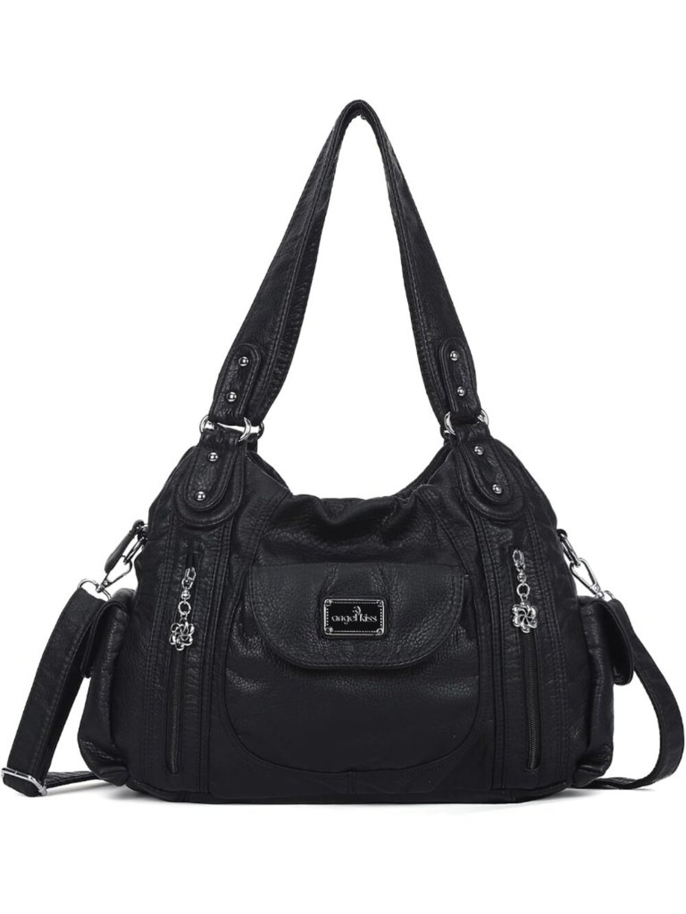 Stylish Large Faux Leather Hobo Tote Bag for Women | Multi-Pocket Shoulder Purse